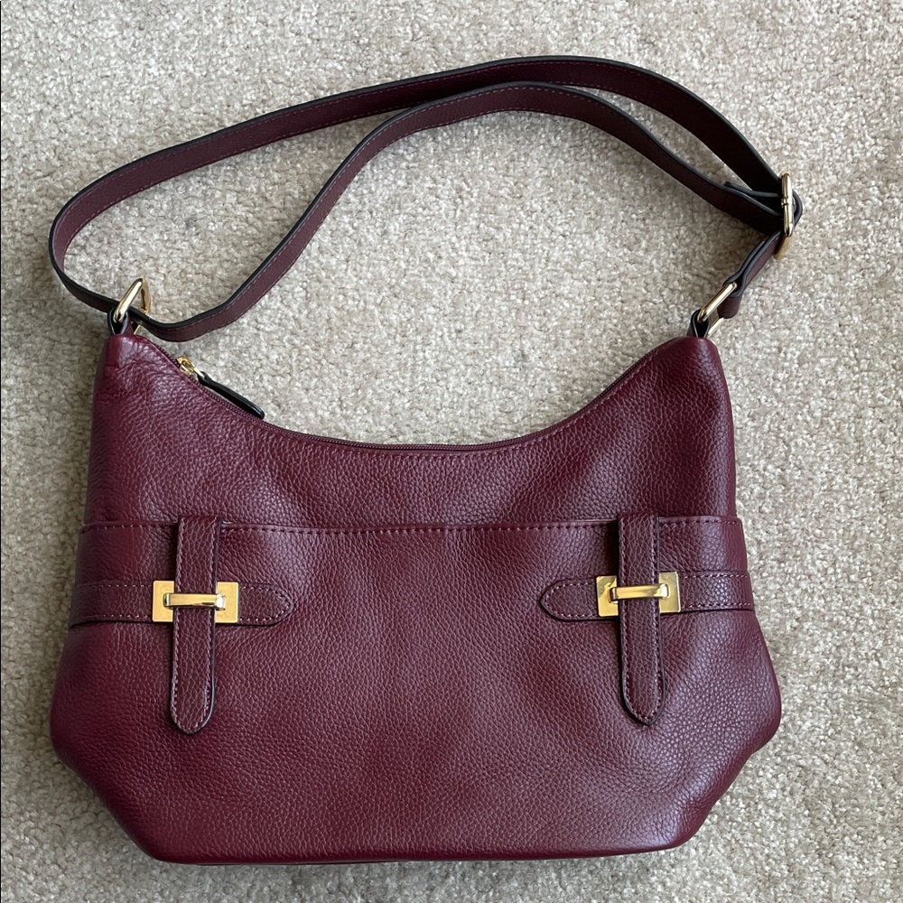 Giani Bernini Maroon Leather Shoulder Bag